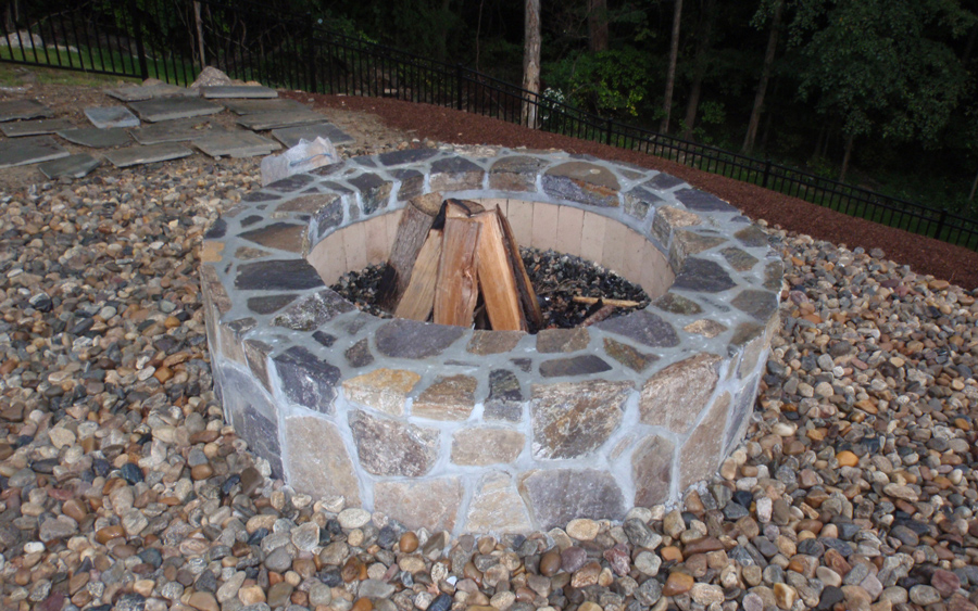 Completed masonry project adding visual structure to the property